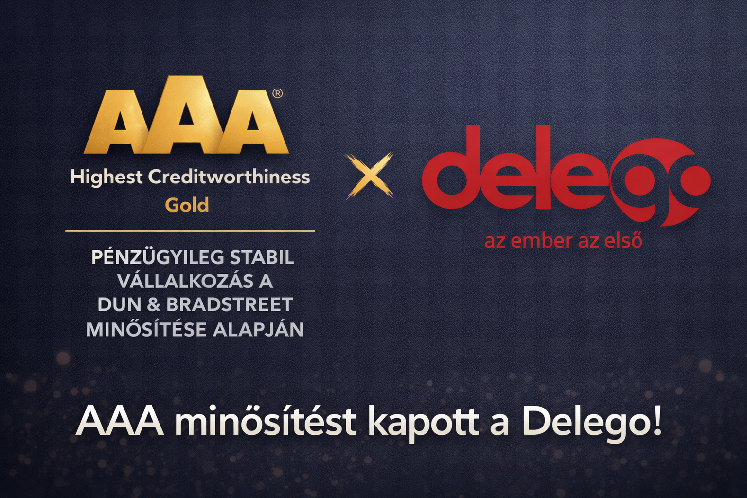 Ismét Dun & Bradstreet AAA Tanúsítványt kapott a Delego